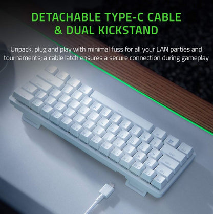 Razer Huntsman Mini Mercury Edition 60% Gaming Keyboard Linear Optical Red Switches & PBT Keycaps