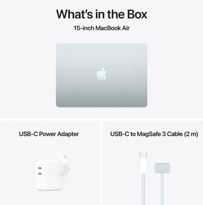 Apple MacBook Air - 15.3" - M4 - 10-Core CPU - 10-Core GPU - 16-Core Neural Engine - 16GB RAM - 512GB SSD - Arabic-English -Sky Blue - 1YW