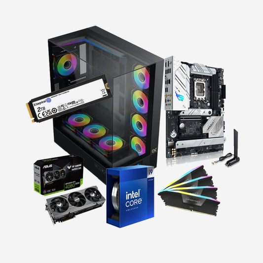 Gaming Vision Pro PC - Intel Core i9-14900, 64GB DDR5 RAM, RTX 4080 SUPER Graphics, 2TB SSD Storage, Premium RGB Case, Windows 11 Pro